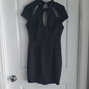 Black Halter Bodycon Mini Dress